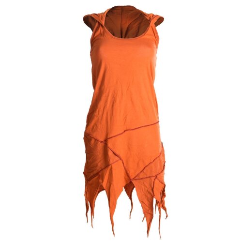 Vishes Zipfelkleid Neckholder Sommerkleid Hoodie Elfenkleid Dunkelorange 42