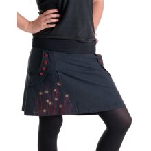 Vishes bestickter Mini Rock Hippie Boho schwarz 48