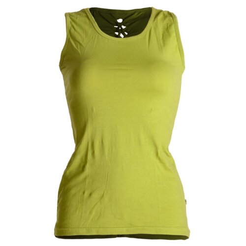 Vishes Dehnbares Sommer Shirt mit Cutwork auf dem Rücken hellgrün 38