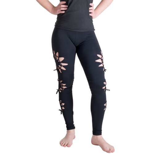 Vishes Leggings Hose Cutwork Goa Hose Elfen schwarz 40