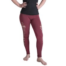 Vishes Leggings Hose Cutwork Goa Hose Elfen dunkelrot 44/46