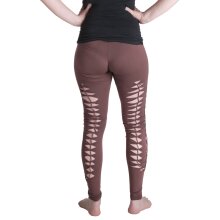 Vishes Leggings Hose Cutwork Goa Hose Elfen braun 40