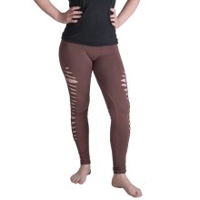 Vishes Leggings Hose Cutwork Goa Hose Elfen braun 40/42