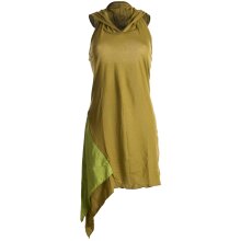 Vishes Mini Kleid Goa Neckholder Kleid Zipfelkleid olive 36