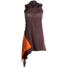 Vishes Mini Kleid Goa Neckholder Kleid Zipfelkleid braun 34