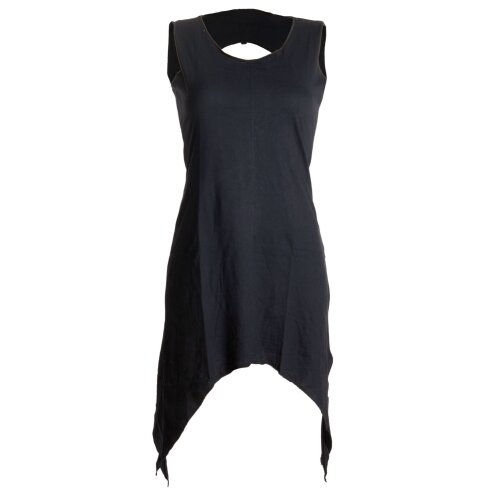 Vishes Zipfeliges Elfenkleid aus Baumwolle - mit rundem Rückenausschnitt schwarz 36