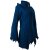 Vishes Patchwork Jacke FLeece Zipfelkapuze Hoodie blau 40
