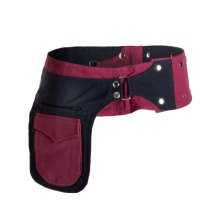 Vishes Wendebauchtausche aus Canvas Baumwolle schwarz-rot