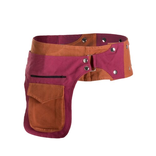 Vishes Wendebauchtausche aus Canvas Baumwolle dunkelrot-orange