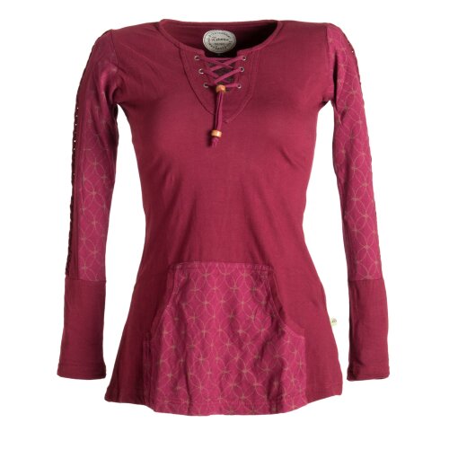 Vishes Sweater mit Bändern aus Baumwolljersey dunkelrot 36