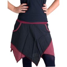 Vishes asymmetrischer Patchwork Rock dunkelrot 38