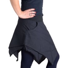 Vishes asymmetrischer Patchwork Rock schwarz-schwarz 36