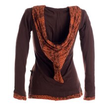 Vishes Sweater im Lagenlook mit Zipfelkapuze braun 32