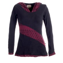 Vishes Sweater im Lagenlook mit Zipfelkapuze schwarz 36