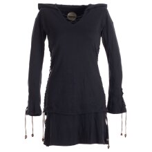 Vishes Kleid lagenlook Kleid mit Zipfelkapuze schwarz 38