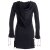 Vishes Kleid lagenlook Kleid mit Zipfelkapuze schwarz 48