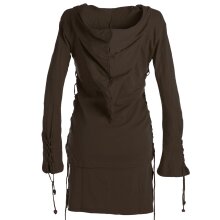 Vishes Kleid lagenlook Kleid mit Zipfelkapuze braun 46