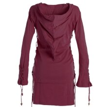 Vishes Kleid lagenlook Kleid mit Zipfelkapuze dunkelrot 46