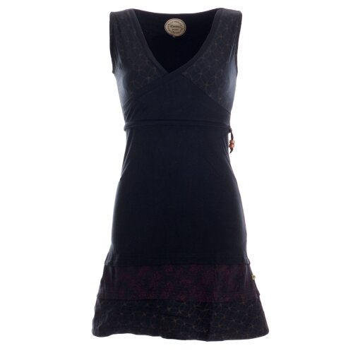 Vishes Kurzes ärmelloses mini Sommerkleid bedruckt - Tunika Schwarz 38