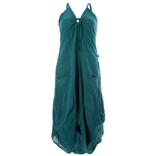 Vishes Lagenlook Ballonkleid mit verstellbaren Trägern türkis 42