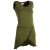 Vishes Asymmetrisches Lagenlook Baumwollkleid mit Rüschen, Flechtwerk und Zipfelkapuze olivegrün 34/36