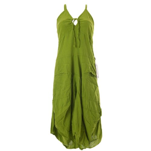 Vishes Lagenlook Ballonkleid mit verstellbaren Trägern lindgrün-hellgrün 32-34