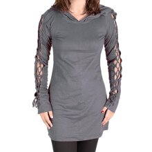 Vishes Einfarbiges Langarm Baumwoll Hoodie-Kleid mit...