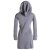 Vishes Einfarbiges Langarm Baumwoll Hoodie-Kleid mit geschnürten Ärmeln grau 44/46