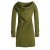 Vishes Einfarbiges Langarm Baumwoll Hoodie-Kleid mit geschnürten Ärmeln olive 38/40