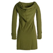 Vishes Einfarbiges Langarm Baumwoll Hoodie-Kleid mit...