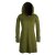 Vishes Einfarbiges Langarm Baumwoll Hoodie-Kleid mit geschnürten Ärmeln olive 40/42