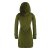 Vishes Einfarbiges Langarm Baumwoll Hoodie-Kleid mit geschnürten Ärmeln olive 40/42