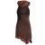 Vishes Neckholder Zipfelkleid mit Kapuzenkragen aus Baumwolle braun 40