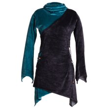 Vishes Asymmetrisches Lagenlook Samtkleid zum...