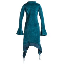 Vishes Extra langes Zipfelkleid aus Samt mit Rüschen...