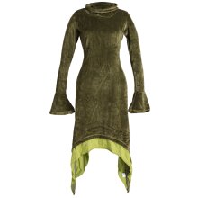 Vishes Extra langes Zipfelkleid aus Samt mit Rüschen...