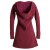 Vishes Langarm Winterkleid aus recyceltem Eco Fleece mit großer Zipfelkapuze dunkelrot 50