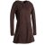 Vishes Langarm Winterkleid aus recyceltem Eco Fleece mit großer Zipfelkapuze braun 44