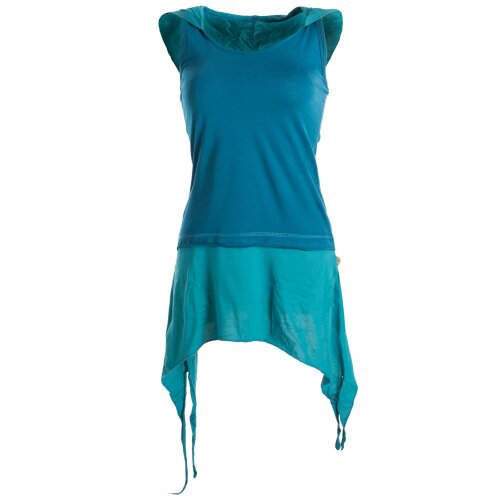 Vishes Eco Zipfelkapuzen Neckholder aus Biobaumwolle türkis 38