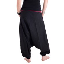 Vishes Baumwoll Haremshose mit Blumenstickerei und Taschen