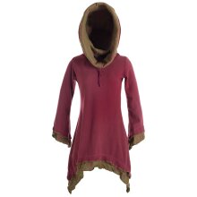 Vishes Lagenlook Zipfelkleid aus Eco Fleece mit langen...