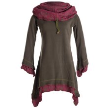 Vishes Lagenlook Zipfelkleid aus Eco Fleece mit langen...