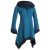 Vishes Lagenlook Zipfelkleid aus Eco Fleece mit langen Ärmeln und großem Kapuzenschalkragen türkis 50