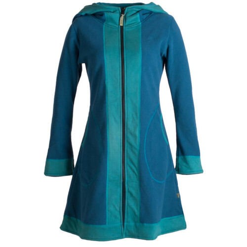 Vishes Weicher Eco Fleecemantel für den Übergang mit großen abgesetztenTaschen türkis 44