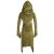 Vishes Ausgefallener Elfen Zipfel Samtmantel mit großen aufgenähten Taschen und extra großer Cape Kapuze olive 42-44