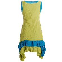 Vishes Armloses Lagenlook Kleid aus Baumwolle mit...