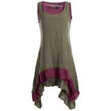 Vishes Armloses Lagenlook Kleid aus Baumwolle mit...