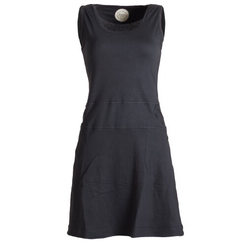 Vishes Einfaches armloses Kleid aus Biobaumwolle mit seitlichen Taschen schwarz 42