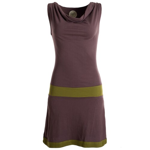 Vishes Ärmellose Tunika aus Biobaumwolle mit Wasserfallkragen braun 36