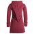 Vishes Warmer Wintermantel aus Eco Fleece mit Zipfelkapuze dunkelrot 36-38